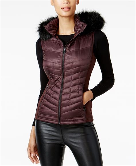 macys michael kors faux fur vest|MICHAEL Michael Kors Faux.